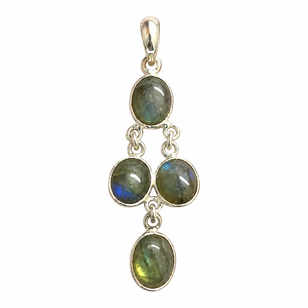 Labradorite Gemstone Pendant Silver Tone Boho Jewelry PEN580-SLV-NLBD04