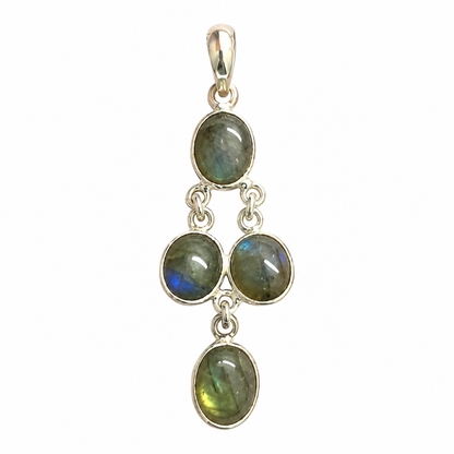Labradorite Gemstone Pendant Silver Tone Boho Jewelry PEN580-SLV-NLBD04