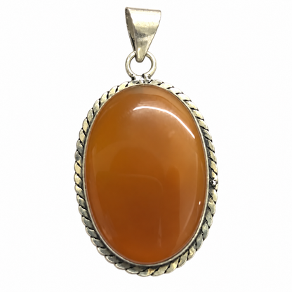 Botswana Agate Pendant Natural Stone Boho Silver Tone Jewelry PEN581-SLV-NBWAG01