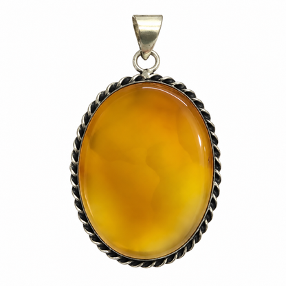 Botswana Agate Pendant Natural Stone Silver Tone Jewelry PEN582-SLV-NBWAG01