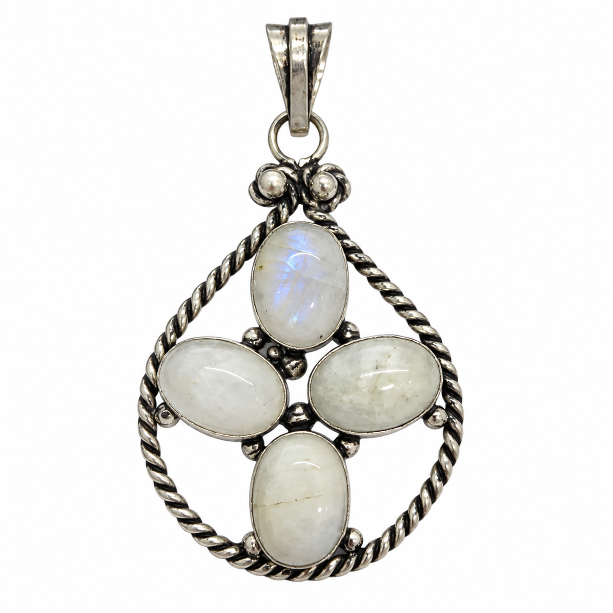 Moonstone Silver Pendant for Women Elegant Gemstone Jewelry PEN663-SLV-NMS04