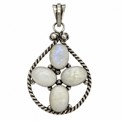 Moonstone Silver Pendant for Women Elegant Gemstone Jewelry PEN663-SLV-NMS04