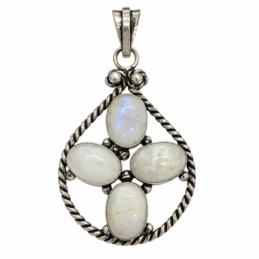 Moonstone Silver Pendant for Women Elegant Gemstone Jewelry PEN663-SLV-NMS04
