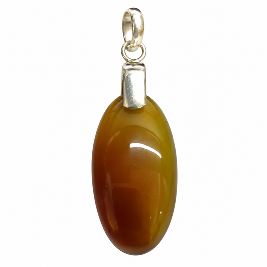 Brown Agate Pendant in Silver Tone for Women Gemstone PEN668-SLV-NAG01