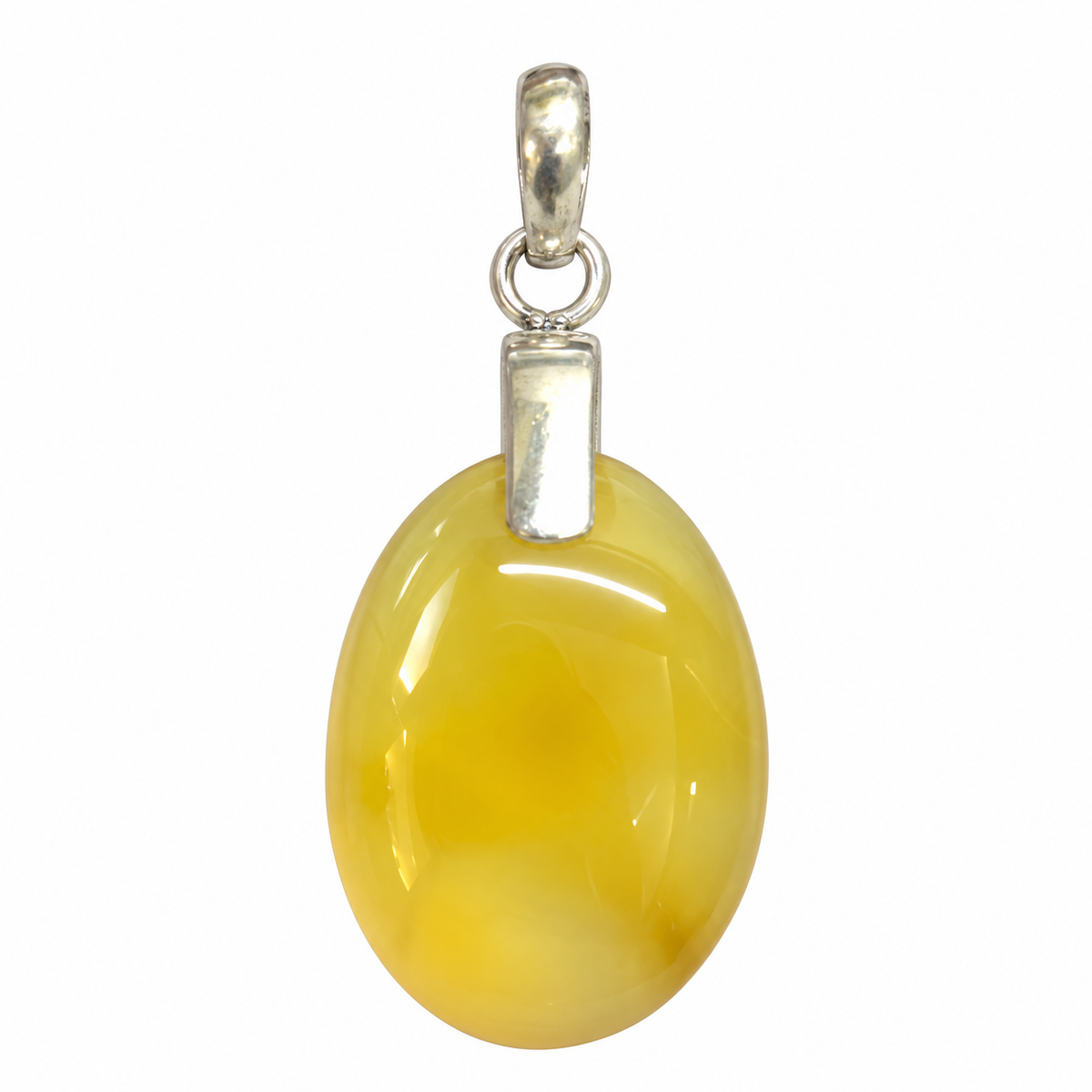 Yellow Honey Onyx Pendant Polished Gemstone Silver Jewelry PEN689-SLV-NYHO01
