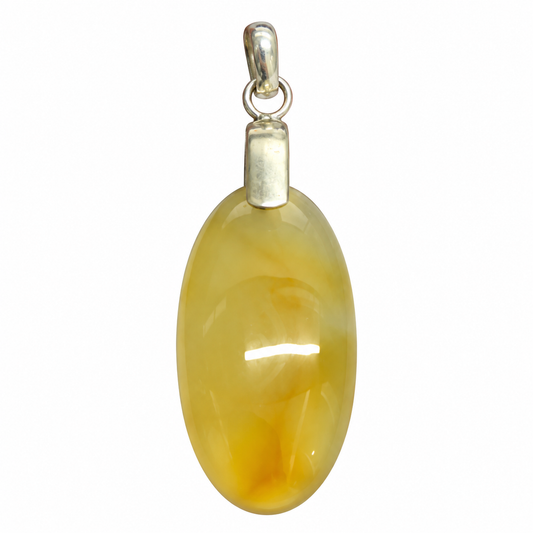 Yellow Honey Onyx Silver Pendant Minimalist Natural Stone Jewelry PEN765-SLV-NYHO01