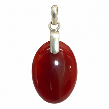 Red Agate Gemstone Pendant PEN766-SLV-NAG01