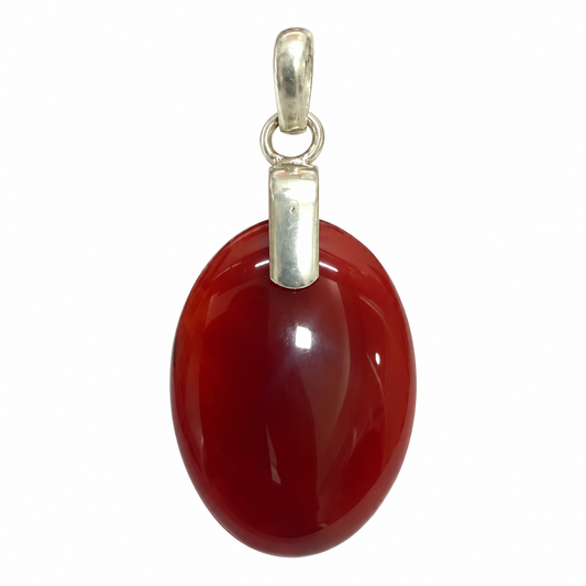 Red Agate Gemstone Pendant PEN766-SLV-NAG01