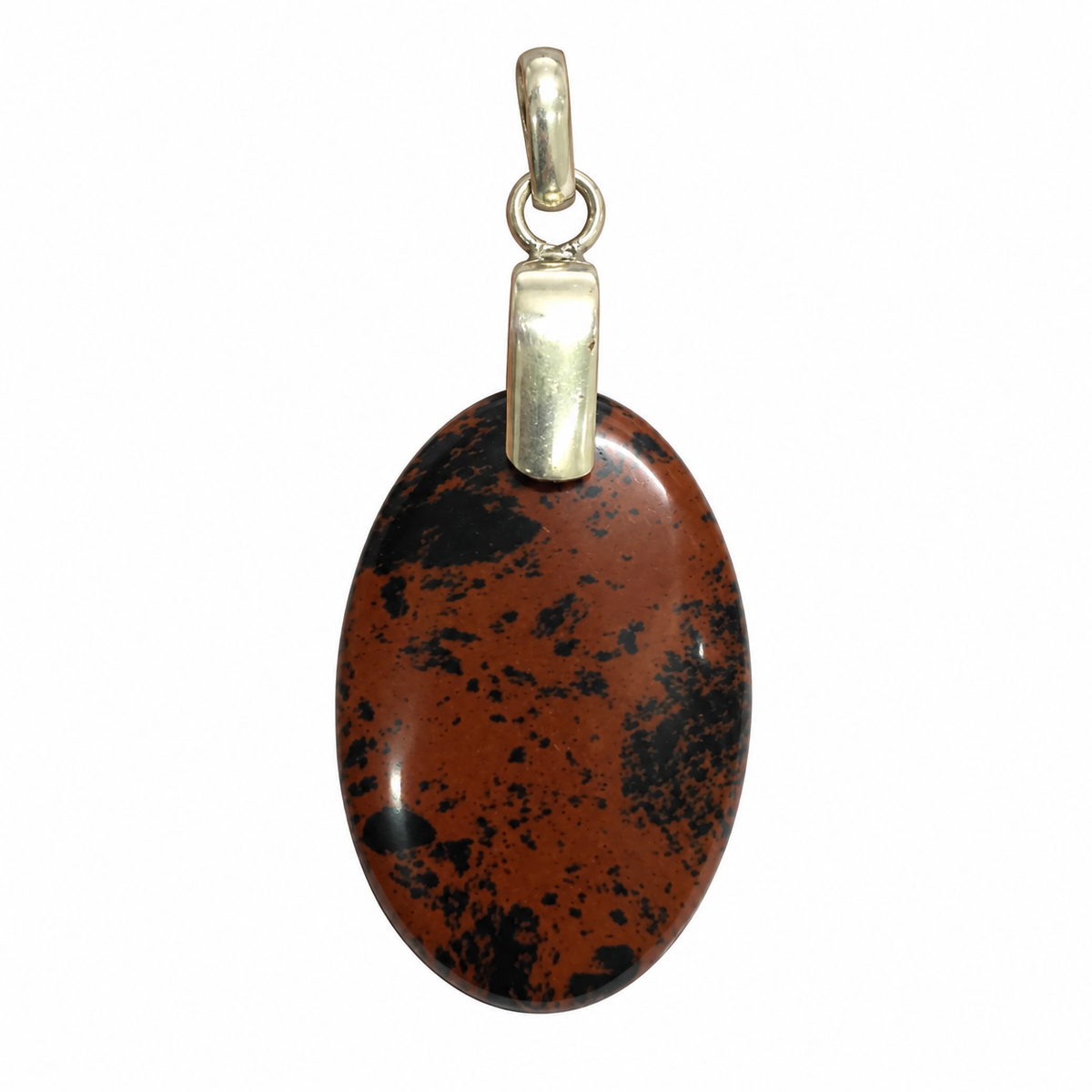Mahogany Obsidian Silver Pendant for Women and Men PEN767-SLV-NMGO01