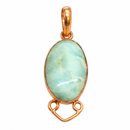 Oval Larimar Rose Gold-Tone Pendant PEN779-RGLD-NLAR01