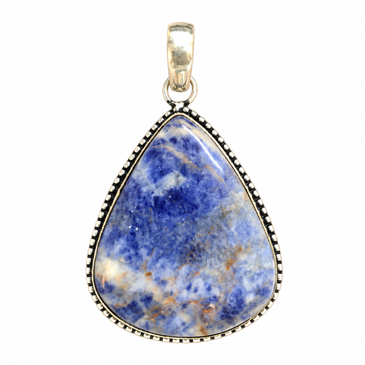 Blue Sodalite Pendant | Natural Stone Boho Jewelry Gift PEN796-SLV-NSDL01