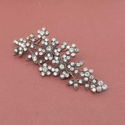 Gorgeous Floral Saree Pin Brooch Cz Stone Wedding Bouquet Jewelry PIN-102