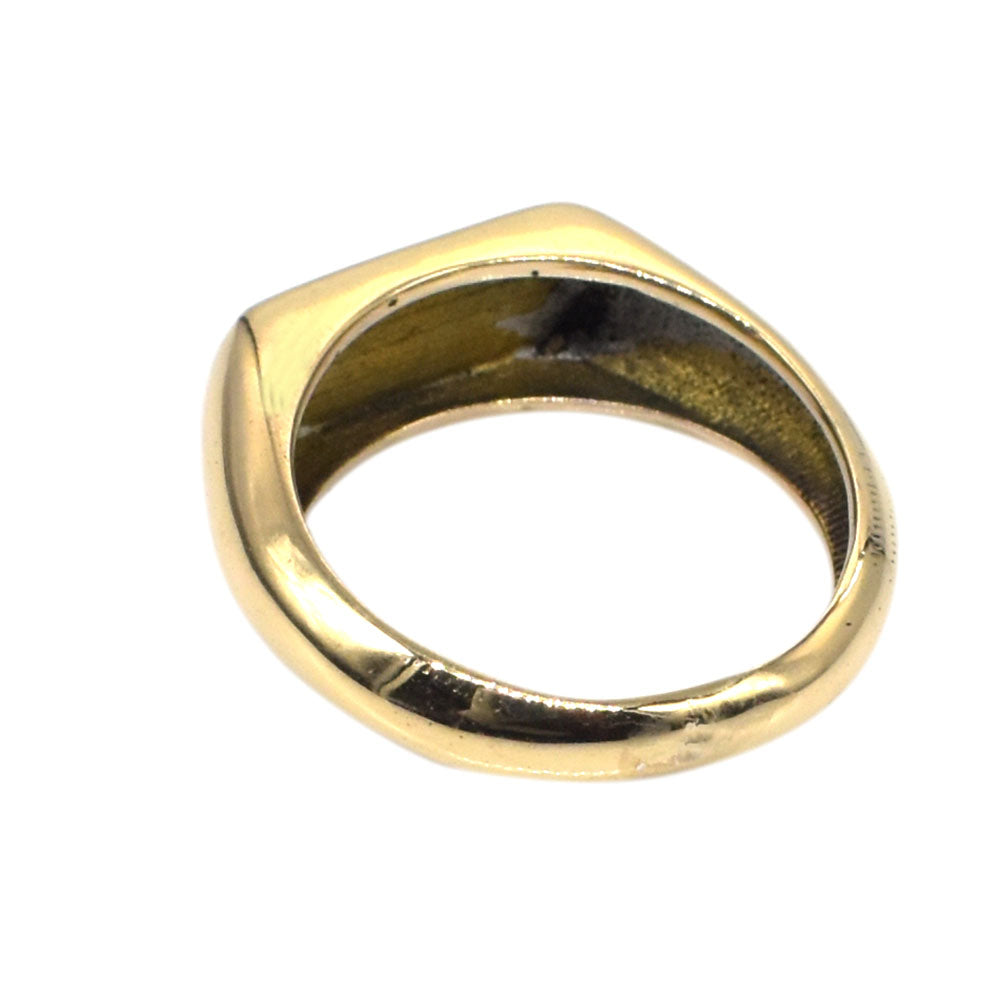 Gold Signet Sun Ring Brass Engraved Lover Gift Jewelry Men's Ring US 8 RIN-6583