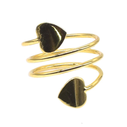 Heart Band Ring Adjustable Gold Plated Valentine Day Gift Ring RIN-6703