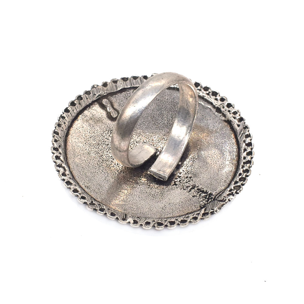Oxidized Adjustable Ring Stunning Silver Plated Women's Ring Gift RIN-6788