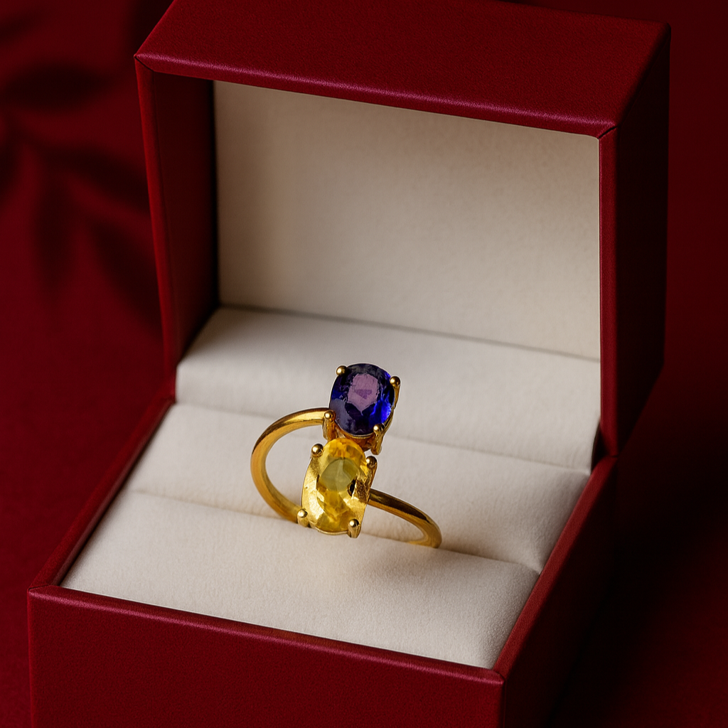 Duo Oval Front Adjustable Ring RIN03-GLD
