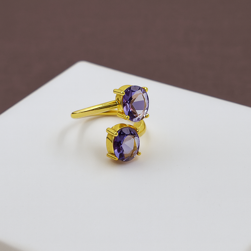 Duo Oval Front Adjustable Ring RIN03-GLD