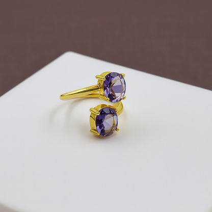 Duo Oval Front Adjustable Ring RIN03-GLD