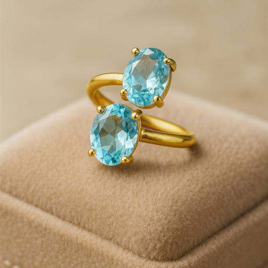 Duo Oval Front Adjustable Ring RIN03-GLD