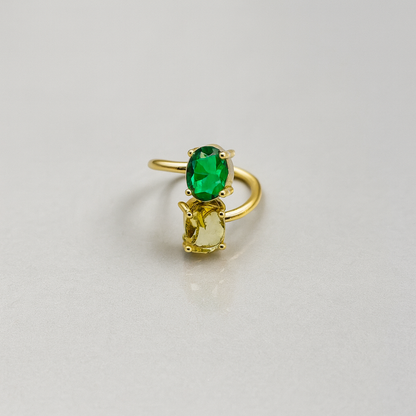 Duo Oval Front Adjustable Ring RIN03-GLD