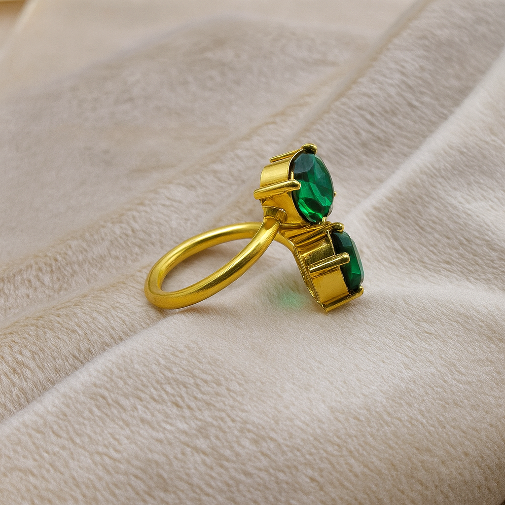 Duo Oval Front Adjustable Ring RIN03-GLD