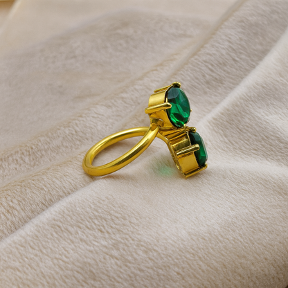 Duo Oval Front Adjustable Ring RIN03-GLD