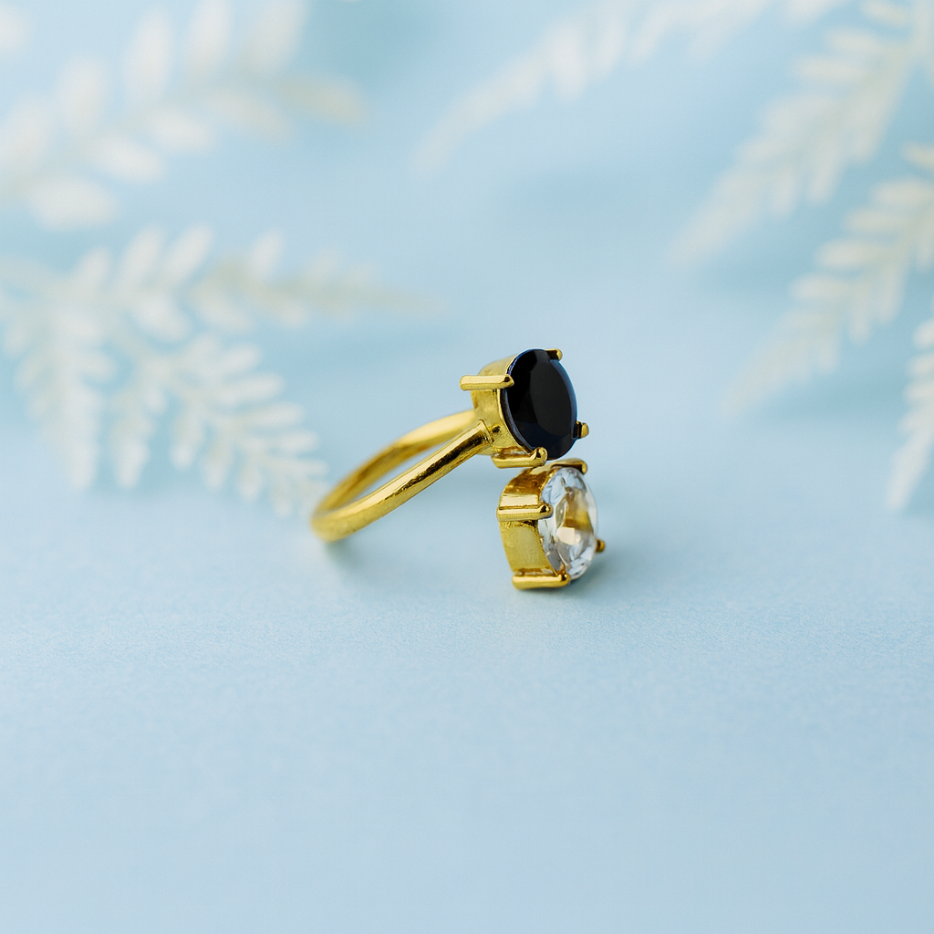 Duo Oval Front Adjustable Ring RIN03-GLD