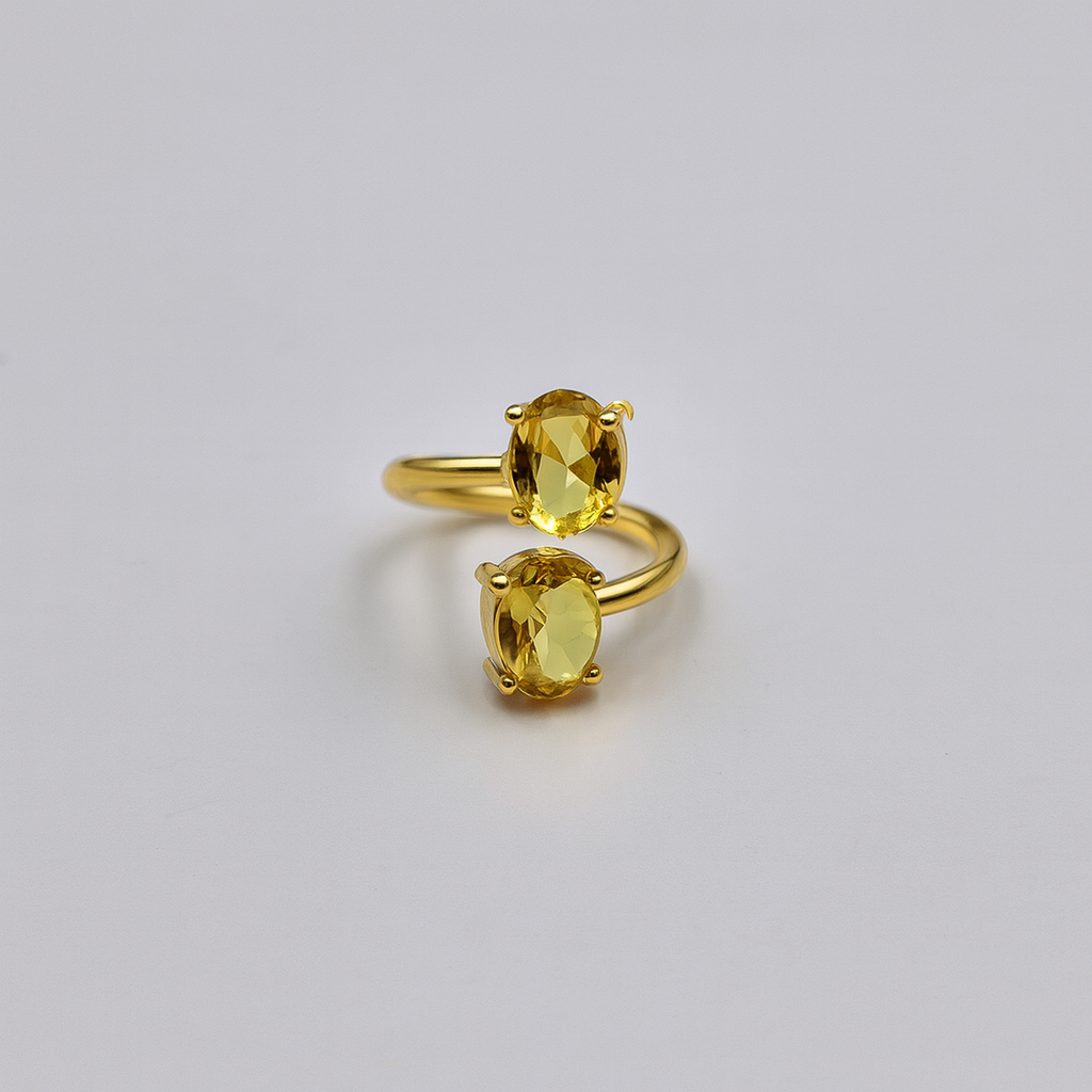 Duo Oval Front Adjustable Ring RIN03-GLD