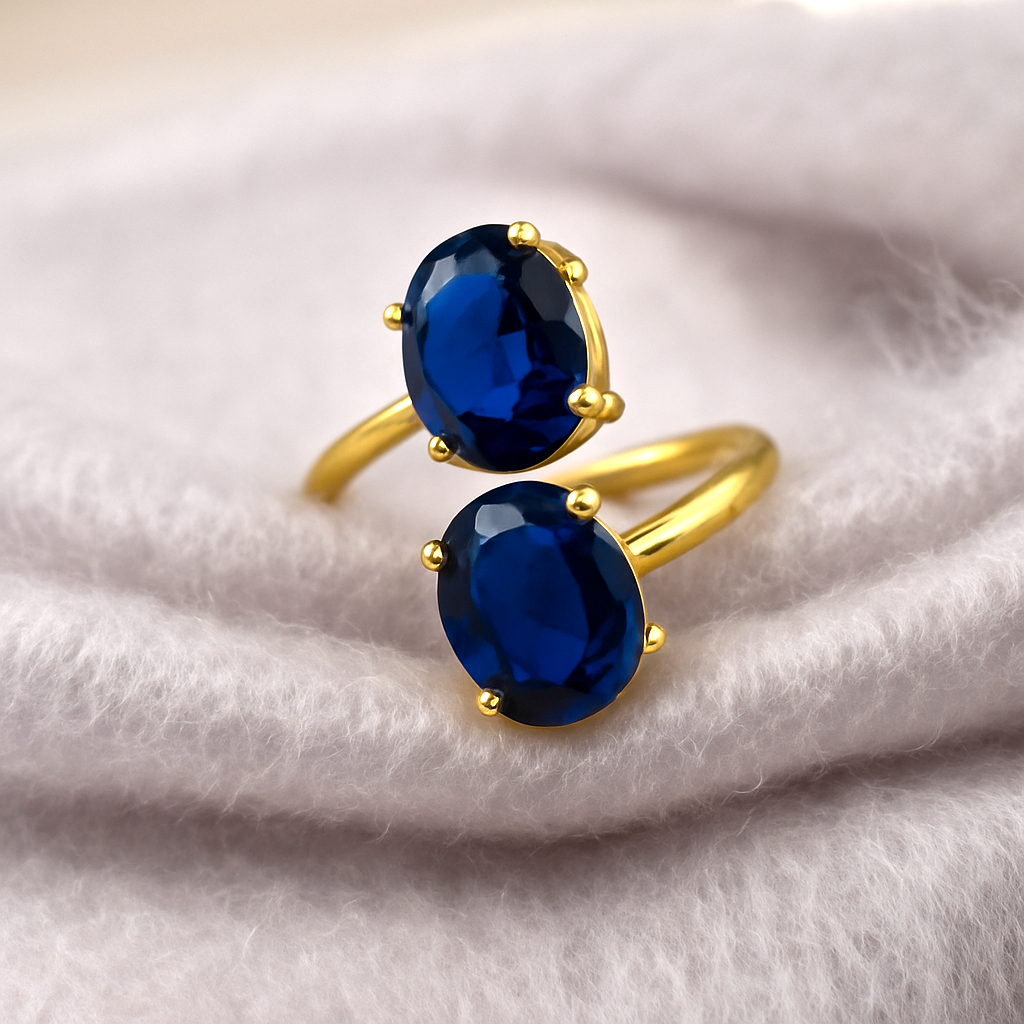 Duo Oval Front Adjustable Ring RIN03-GLD
