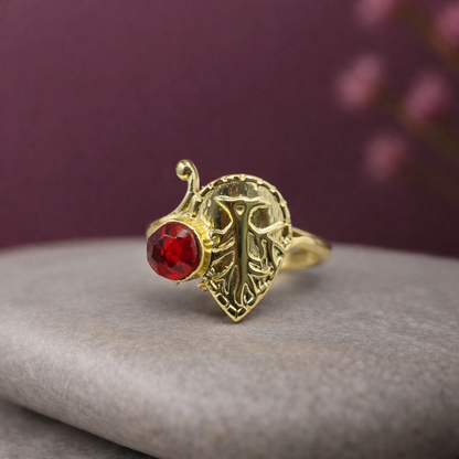 Skeleton Tree Stamp Druzy Ring RIN04-GLD