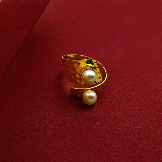 Textured Wide Band Front Adjustable Ring RIN08-GLD