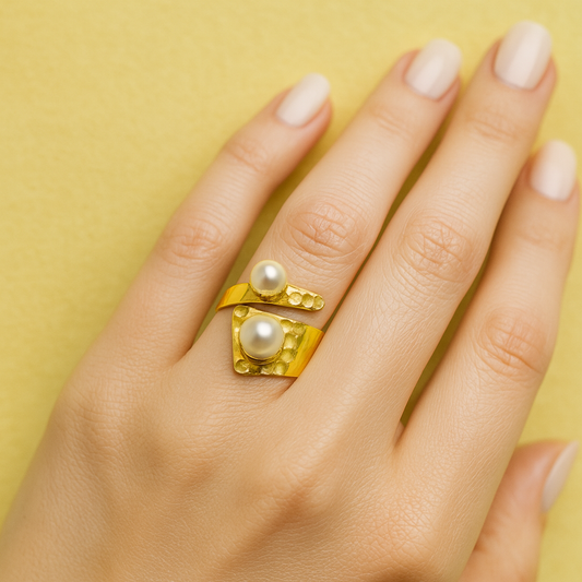 Textured Wide Band Front Adjustable Ring RIN08-GLD