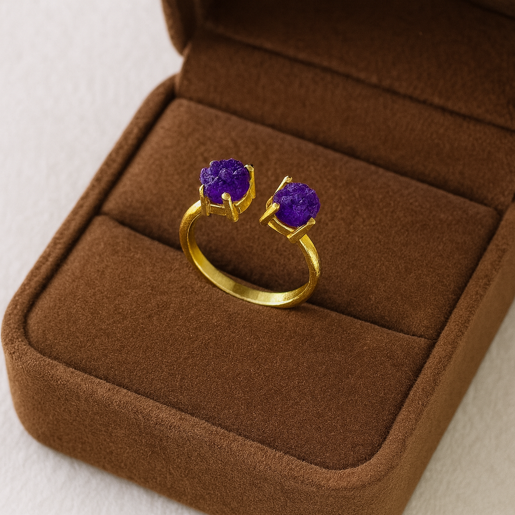 Minimalist Druzy Colorful Ring RIN10-GLD