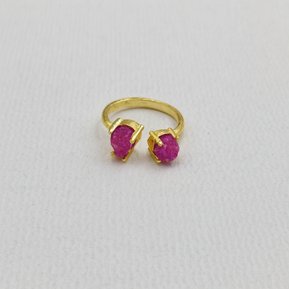 Minimalist Druzy Colorful Ring RIN10-GLD