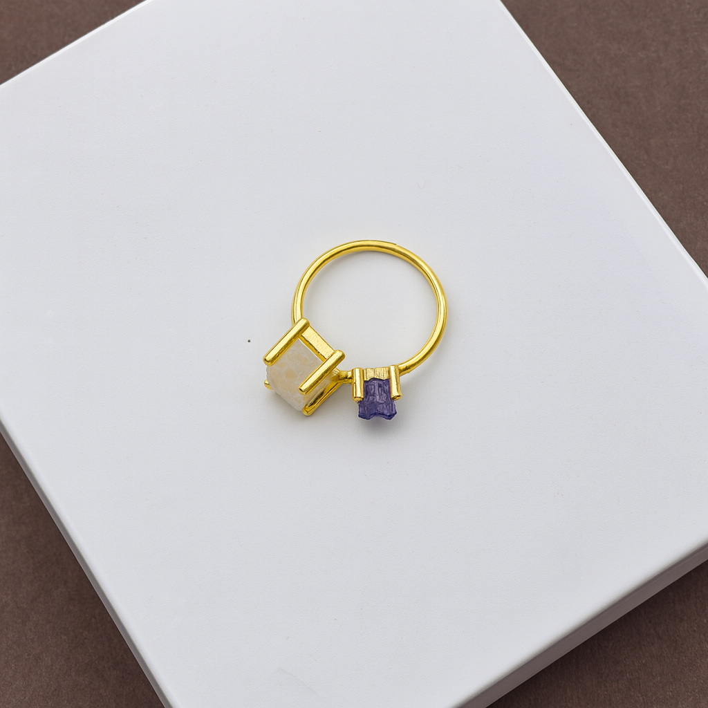 Stackable Band Druzy Ring RIN11-GLD