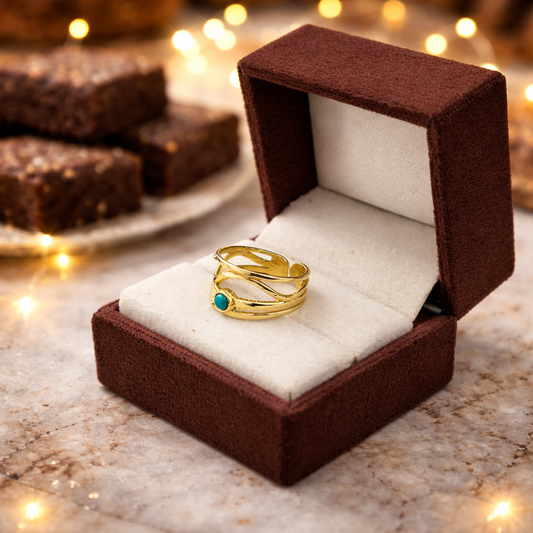 Gold Multi Band Open Ring Elegant Layered Modern Statement Jewelry