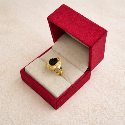 Gold Bold Dome Design Ring Textured Statement Ring