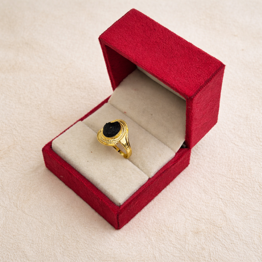 Gold Bold Dome Design Ring Textured Statement Ring
