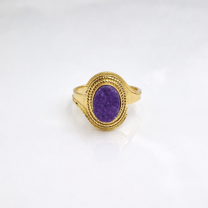 Gold Bold Dome Design Ring Textured Statement Ring