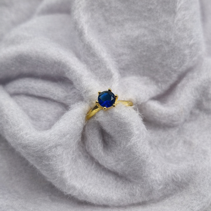 Gold Minimal Open Band Ring Classic Solitaire Style Elegant Adjustable Ring