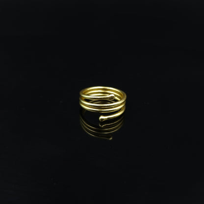 Gold Multi Layer Wrap Ring Minimalist Adjustable Spiral Statement Ring RIN23-GLD