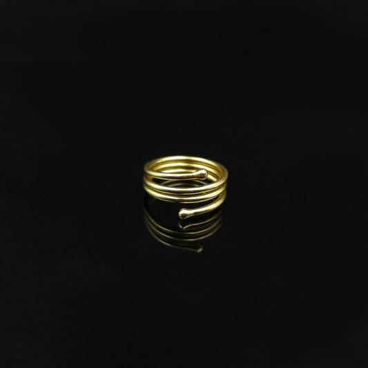 Gold Multi Layer Wrap Ring Minimalist Adjustable Spiral Statement Ring RIN23-GLD