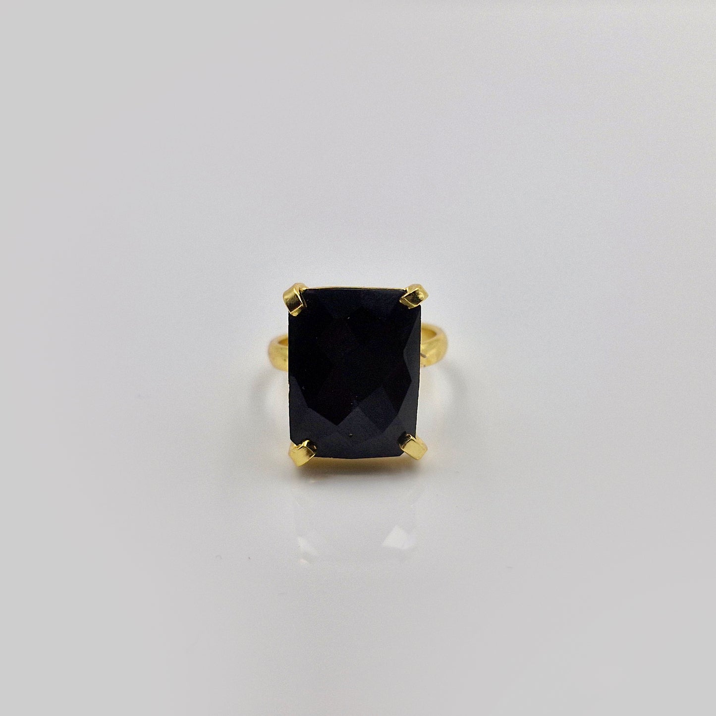 Gold Plated Adjustable Geometric Statement Ring for Women RIN31-GLD