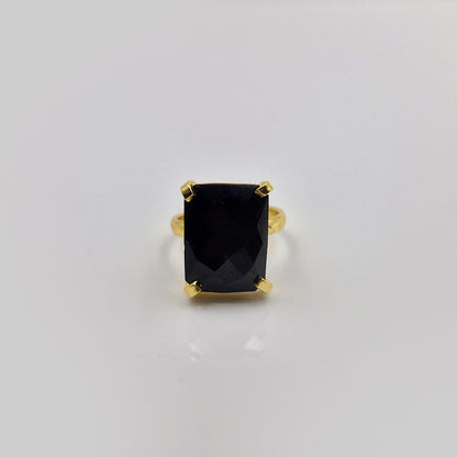Gold Plated Adjustable Geometric Statement Ring for Women RIN31-GLD
