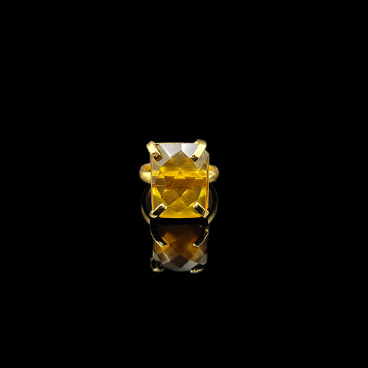 Gold Plated Adjustable Geometric Statement Ring for Women RIN31-GLD