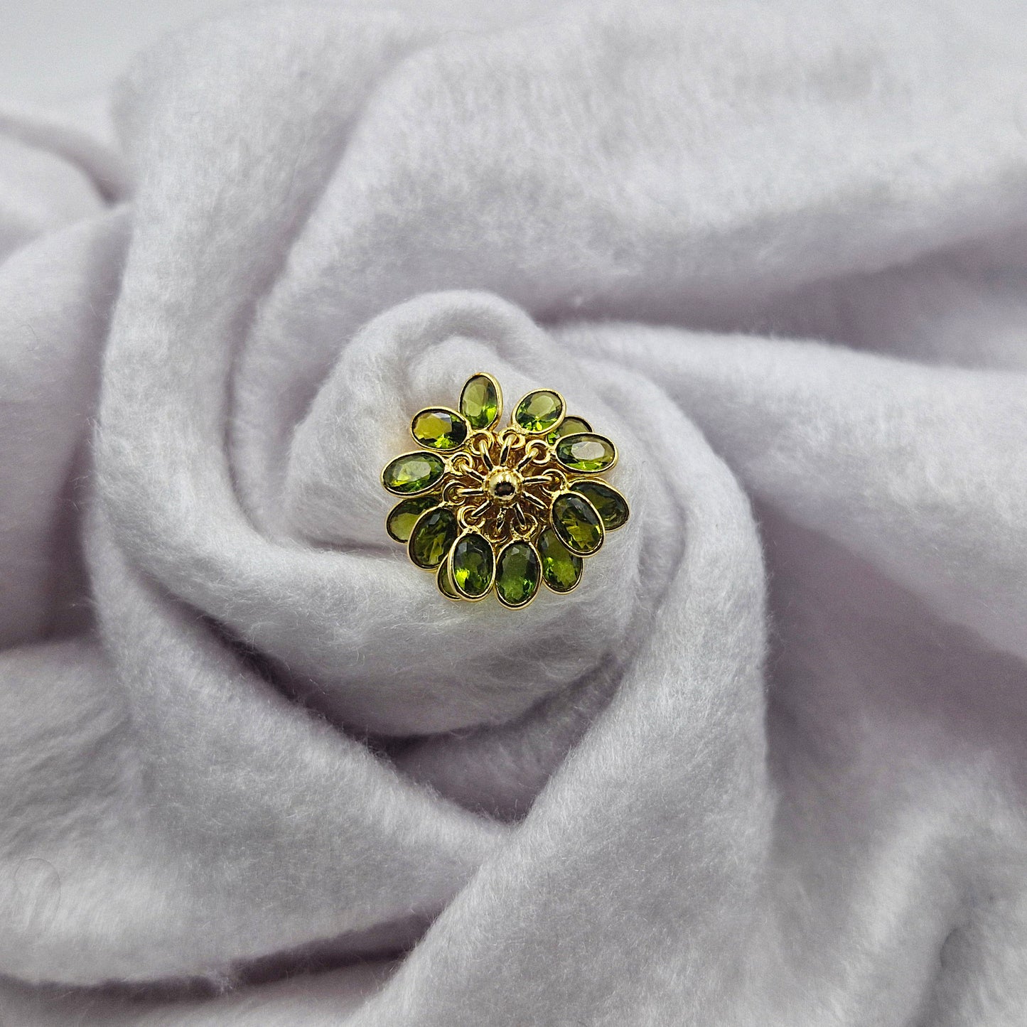 Gold Plated Adjustable Birthstone Charm Ring for Women RIN33-GLD