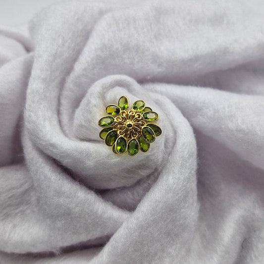 Gold Plated Adjustable Birthstone Charm Ring for Women RIN33-GLD