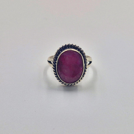 Vintage Silver Tone Oval Statement Ring for Women RIN39-SLV