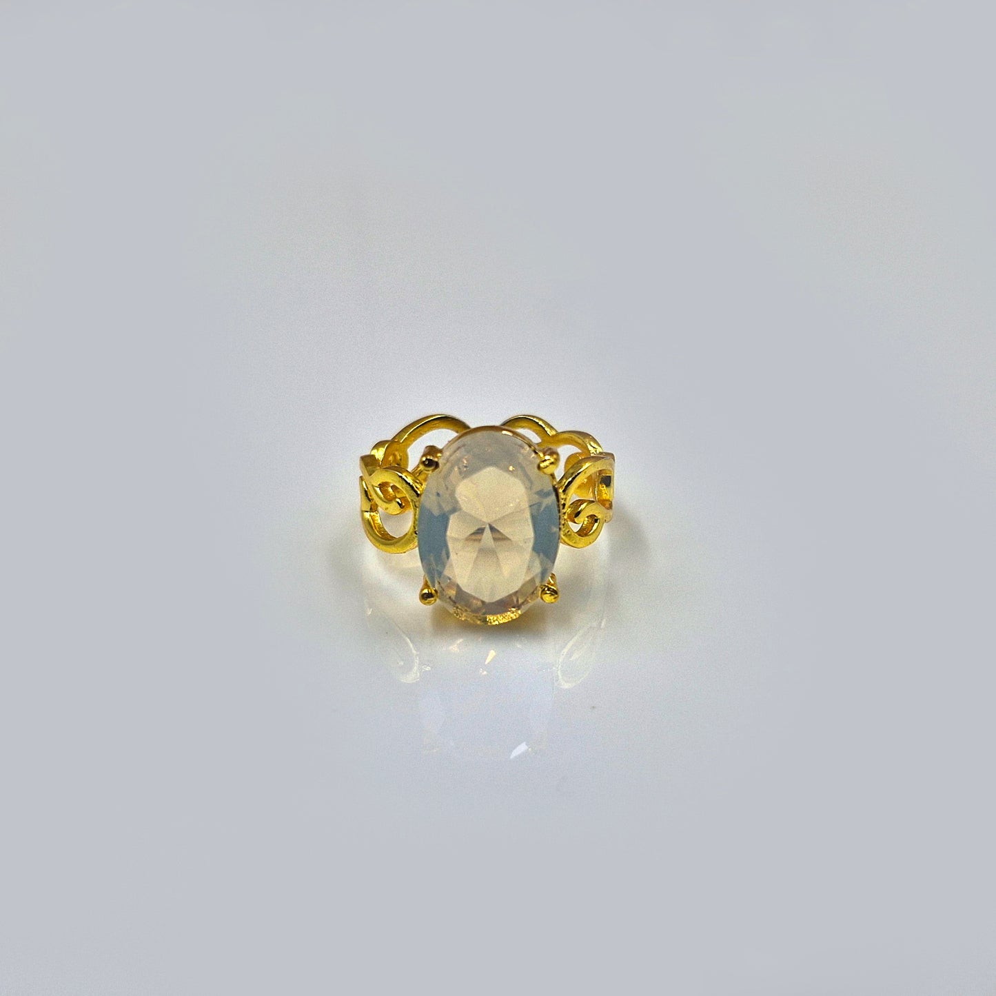 Gold Plated Adjustable Vintage Scrollwork Statement Ring RIN40-GLD