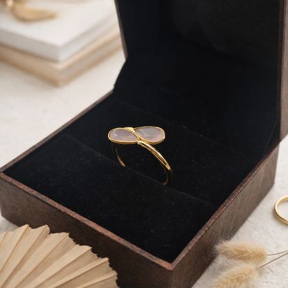 Gold Plated Adjustable Double Teardrop Ring for Women RIN41-GLD